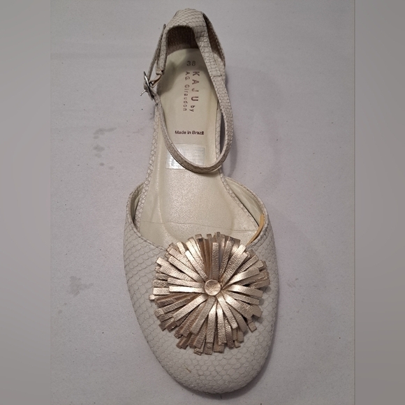 A.G. Giraudon Kaju Leather Flat With Fringe Pom - Picture 6 of 12